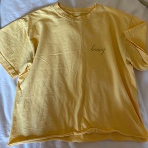Brandy Melville yellow Honey cropped shirt